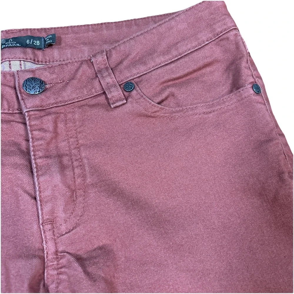 Prana Jeans Womens 6/28 Heather Red Skinny Outdoors Stretch Zip Fly - Picture 3 of 9